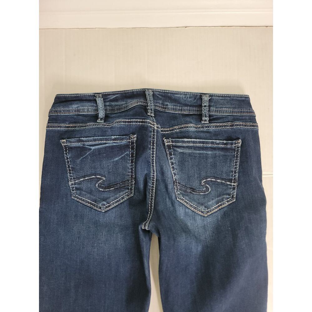 Silver Jeans Low Rise Tuesday Boot Cut SZ 30 Stretch Western Rodeo Dark Wash - Picture 8 of 10